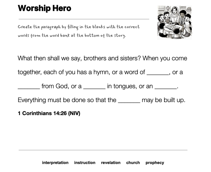 Worship Hero fill-in-the-blank